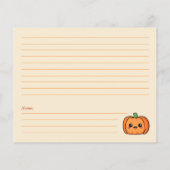 キュートカボチャブライダルシャワーレシピカード (裏面)