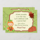 キュートカボチャベビーハロウィンベビーシャワー招待状 招待状 (正面/裏面)