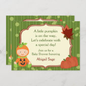 キュートカボチャベビーハロウィンベビーシャワー招待状 招待状 (正面/裏面)