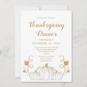 キュートカボチャ感謝祭ディナーパーティー 招待状 (正面)
