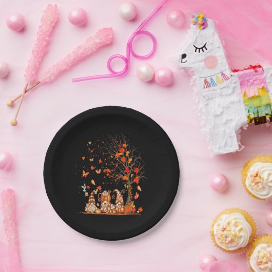 キュートカボチャ格言秋の木紅葉 ペーパープレート (パーティー)