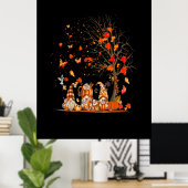 キュートカボチャ格言秋の木紅葉 ポスター (ホームオフィス)