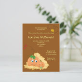 キュートカボチャ秋秋ベビーシャワー招待状 招待状 (スタンド正面)