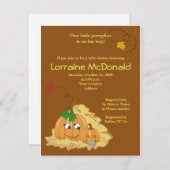 キュートカボチャ秋秋ベビーシャワー招待状 招待状 (正面/裏面)