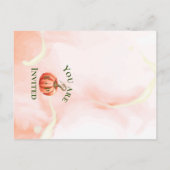 キュートカボチャ紅葉モノグラム秋の結婚式 ポストカード (裏面)