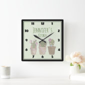 キュートカボントリオ着用ジュエリー スクエア壁時計 (ホーム)