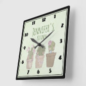 キュートカボントリオ着用ジュエリー スクエア壁時計 (傾斜)