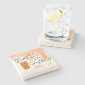 キュートカボンプキンスパイスコーヒーお祝い ストーンコースター (横)