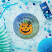 キュートカボンプキンスパイダーウィッチハローウィンパーティ ペーパープレート (パーティー)