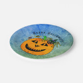 キュートカボンプキンスパイダーウィッチハローウィンパーティ ペーパープレート (アングル)