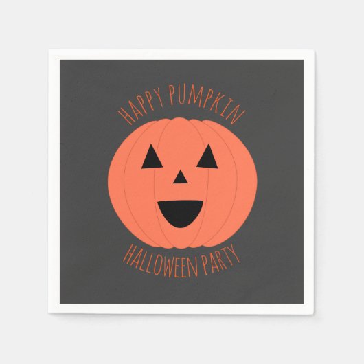 キュートカボンプキンハッピーハローウィンパーティーナプキンス スタンダードカクテルナプキン (正面)
