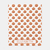 キュートカボンプキンハロウィンカスタム フリースブランケット (正面)