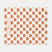 キュートカボンプキンハロウィンカスタム フリースブランケット (正面(横))