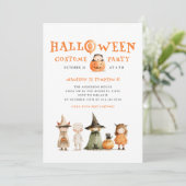 キュートカボンプキンハロウィーン誕生日キッズパーティー 招待状 (スタンド正面)