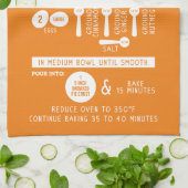 キュートカボンプキンパイレシピベーキング料理オレンジ キッチンタオル (折り畳み)