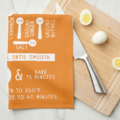 キュートカボンプキンパイレシピベーキング料理オレンジ キッチンタオル (四つ折り)