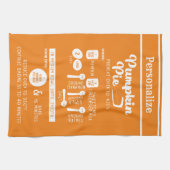 キュートカボンプキンパイレシピベーキング料理オレンジ キッチンタオル (横)