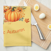 キュートカボンプキンフェアインオータムリース キッチンタオル (四つ折り)