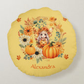 キュートカボンプキンフェアインオータムリース ラウンドクッション (裏面)