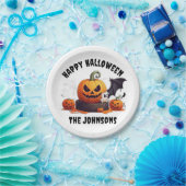 キュートカボ不気味ンプキンスこうもり幽霊ハッピーハローウィン ペーパープレート (パーティー)