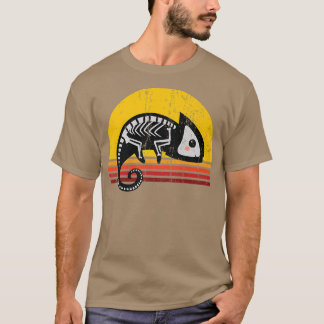 キュートカメレオンスケルトンレトロヴィンテージハロウィーンCo Tシャツ