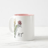 キュートカメレオンフローラブーケ植物芸術 ツートーンマグカップ (正面左)