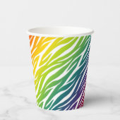 キュートカラフルおもしろいカッコいいおもしろいゼブラレインボー 紙コップ (裏面)