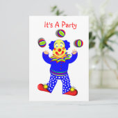 キュートカラフルおもしろいサーカスピエロジャグリング 招待状 (スタンド正面)