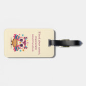キュートカラフルお洒落フクロウ ラゲッジタグ (裏面横)