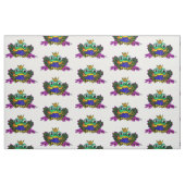 キュートカラフルでカエルの王冠 ファブリック (ファットクウォーター)