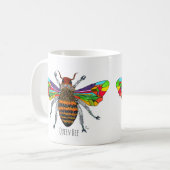 キュートカラフルでクイーンビーマグ コーヒーマグカップ (正面左)