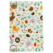 キュートカラフルとイースターシンボルシームレスパターン ミディアムペーパーバッグ (正面)