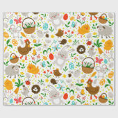 キュートカラフルとイースターシンボルシームレスパターン ラッピングペーパー (フラット)