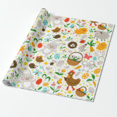 キュートカラフルとイースターシンボルシームレスパターン ラッピングペーパー (アンロールド)