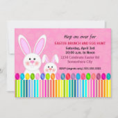 キュートカラフルとイースターバニー 招待状 (正面)