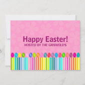 キュートカラフルとイースターバニー 招待状 (裏面)