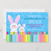 キュートカラフルとイースターバニー 招待状 (正面)