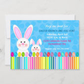 キュートカラフルとイースターバニー 招待状 (正面)