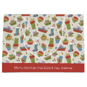 キュートカラフルとクリスマス ラージペーパーバッグ (正面)