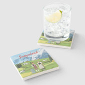 キュートカラフルとスイス漫画スケッチ ストーンコースター (横)