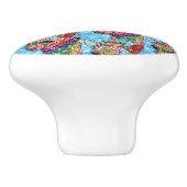 キュートカラフルとチワワポップ・アートのアール セラミックノブ (側面)