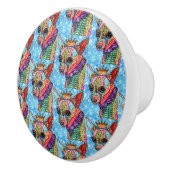 キュートカラフルとチワワポップ・アートのアール セラミックノブ (右)