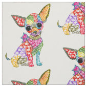 キュートカラフルとチワワ生地 ファブリック (見本)