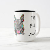 キュートカラフルとピットブルマママママグ ツートーンマグカップ (正面右)