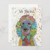 キュートカラフルとプードル サンキューカード (正面/裏面)