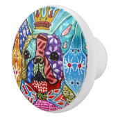 キュートカラフルとボストンテリアポップ・アートのアート セラミックノブ (右)