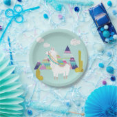 キュートカラフルとラマパーソナライズされた紙プレート ペーパープレート (パーティー)