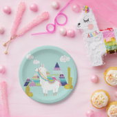 キュートカラフルとラマパーソナライズされた紙プレート ペーパープレート (パーティー)