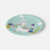 キュートカラフルとラマパーソナライズされた紙プレート ペーパープレート (アングル)