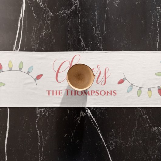 キュートカラフルなクリスマスストリングラカスタムイト ショートテーブルランナー